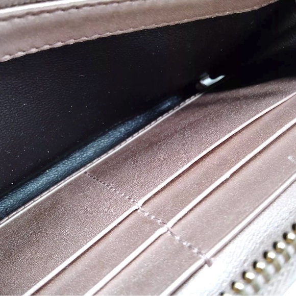 🏆💯💎 GUCCI GG Logo Brown Leather Wallet Zippy Zip around - Picture 7 of 9